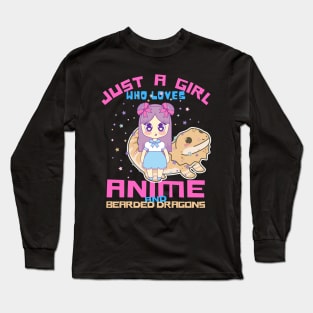 Just A Girl Who Loves Anime And Bearded Dragons Long Sleeve T-Shirt